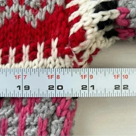 Cocogio Wool Duster Cardigan Chunky Knit Draped Sweater Pink Red Black Small - Picture 14 of 17